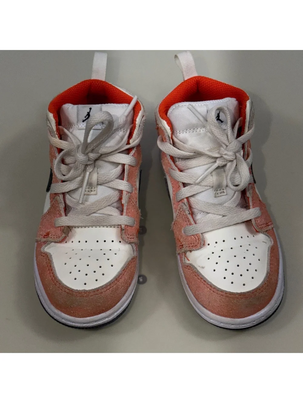 Nike Air Jordan 1 Mid SE Toddler Sneakers Pink Suede White Black Shoes Size 10C